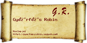 Gyárfás Robin névjegykártya